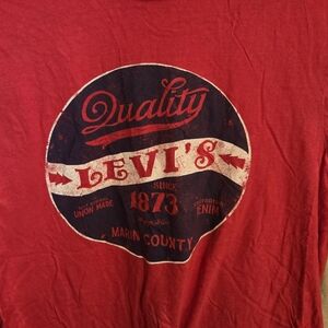 Levis Mens Red Graphic T-Shirt Marin County Quality Since 1873 Large Cotton